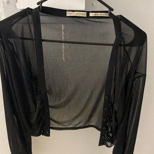 Mesh Long Sleeve Blouse